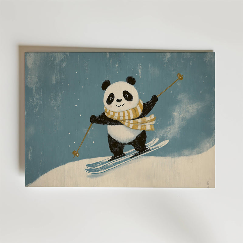 Skiing Panda Poster
