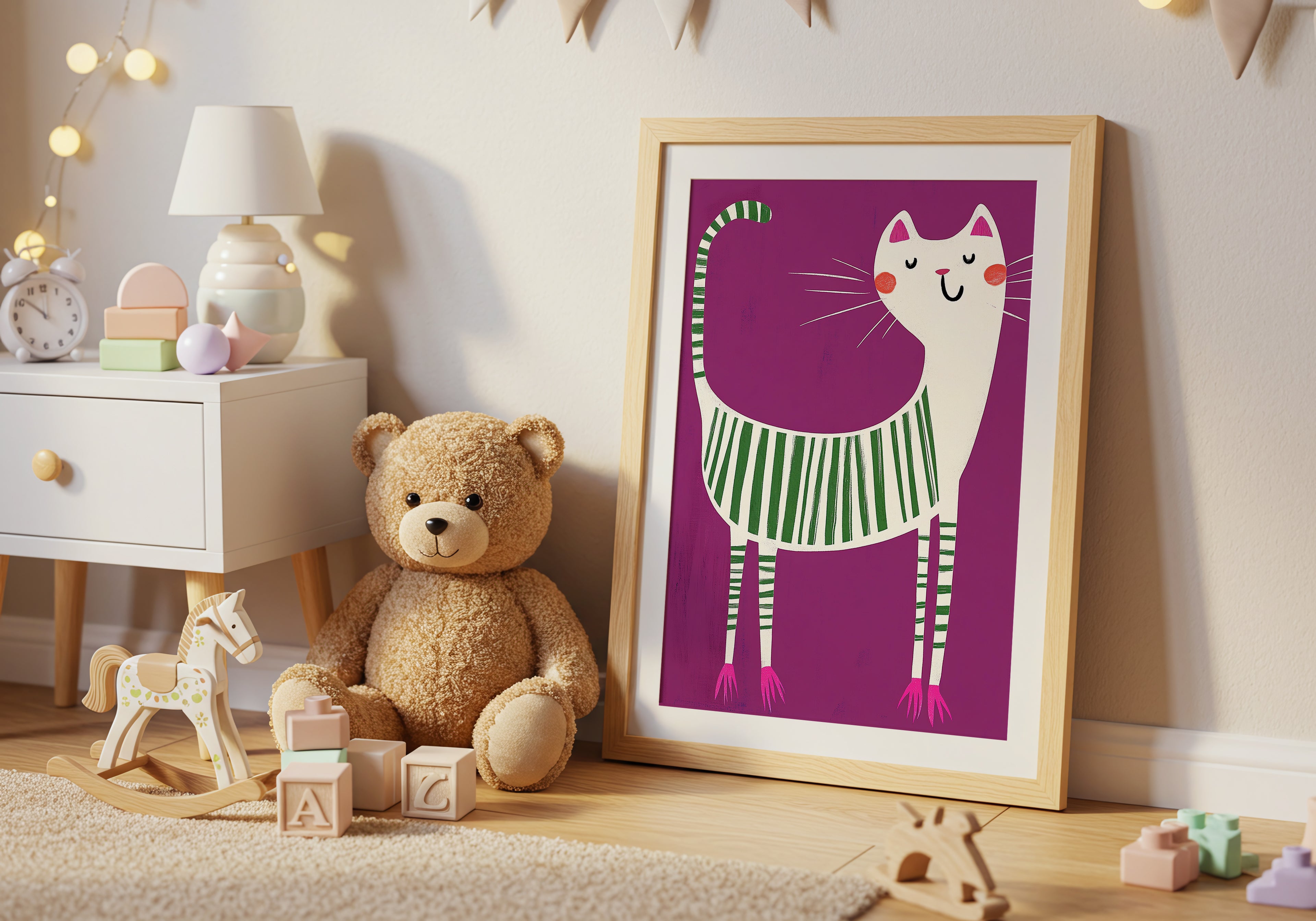 Striped Cat Poster