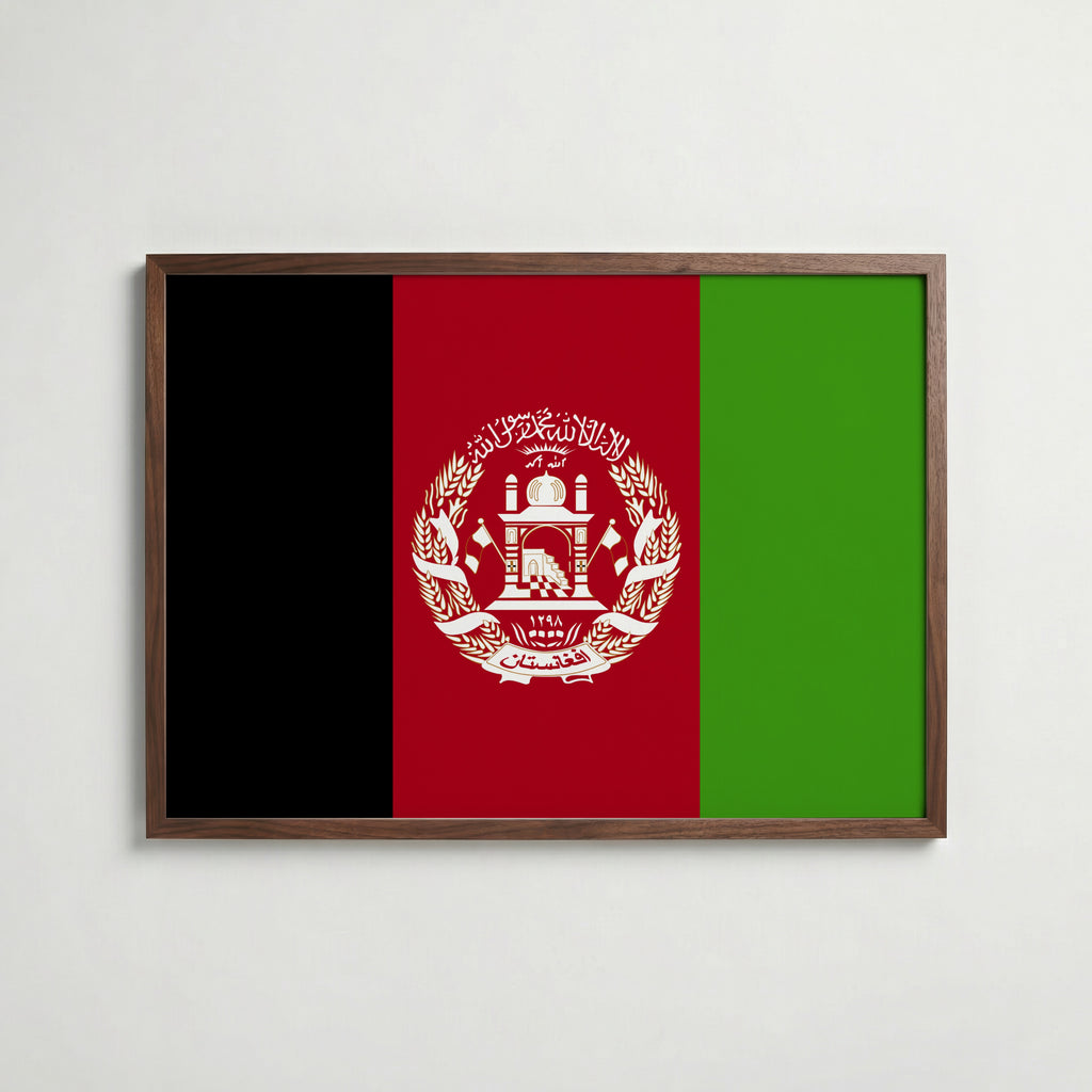 Afghanistan National Flag Poster poster – väggdekoration för hemmet – köp hos Bozetto