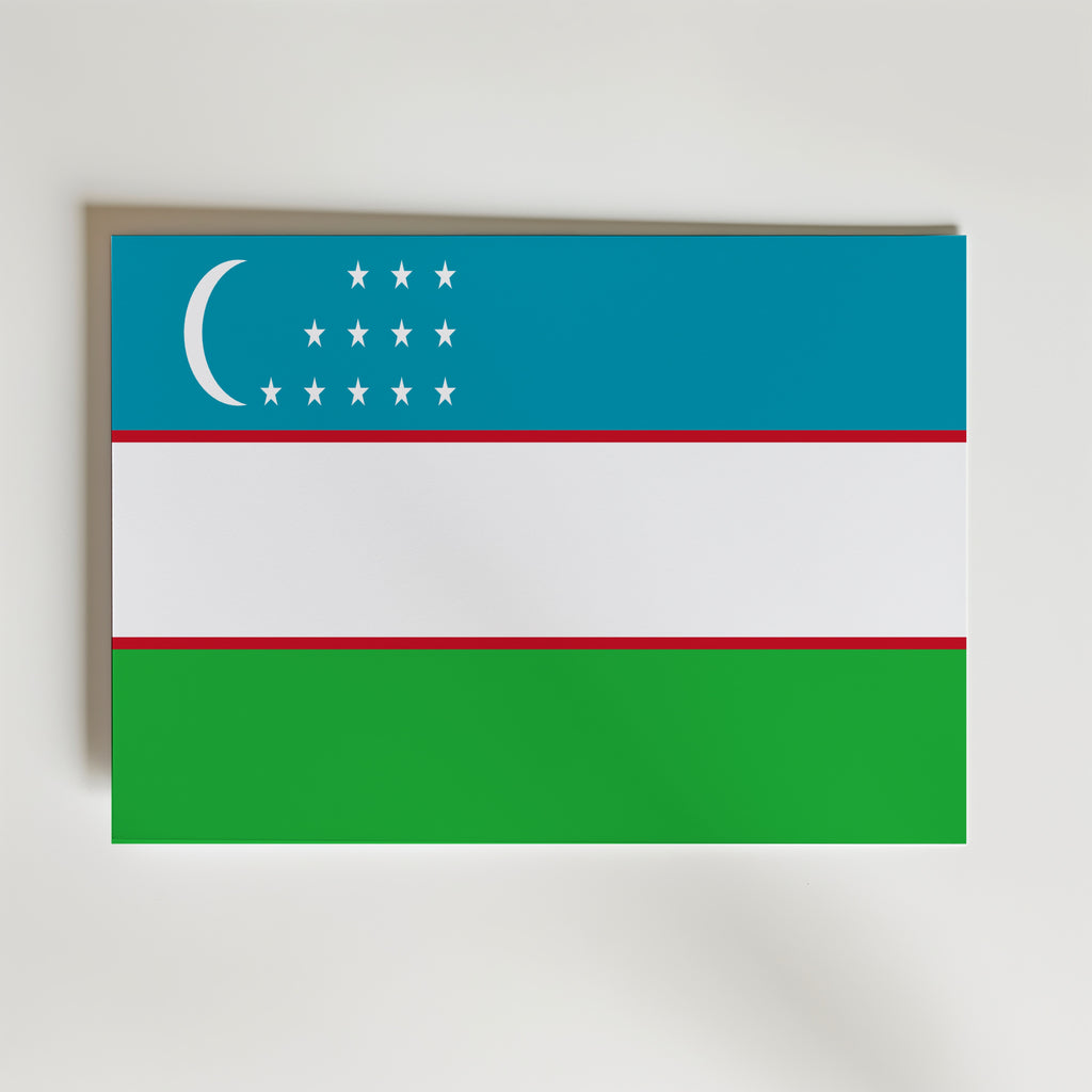 Uzbekistan National Flag Poster affisch – poster till väggdekoration – köp online hos Bozetto