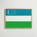 Uzbekistan National Flag Poster – poster väggdekoration inredning – Affischer hos Bozetto