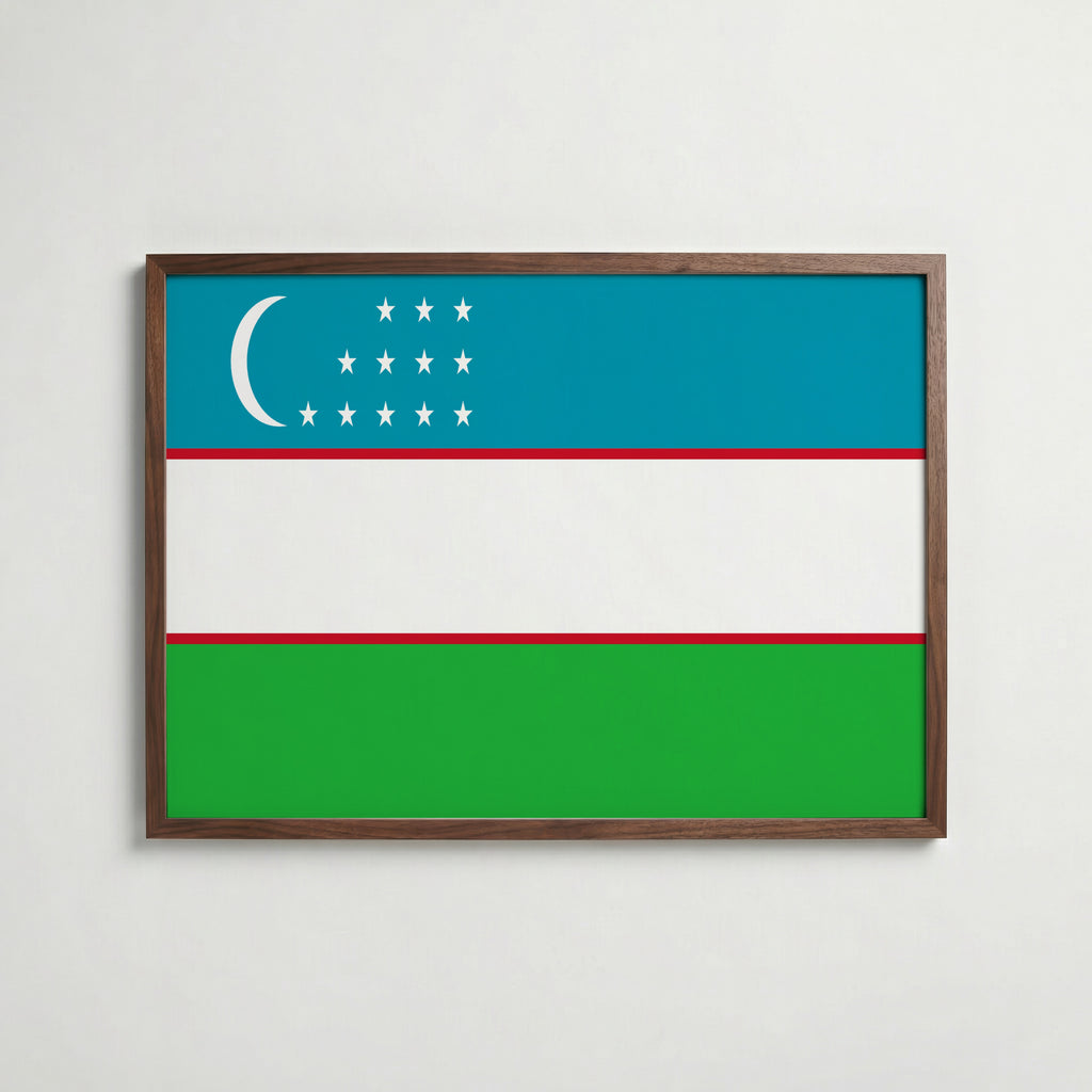 Uzbekistan National Flag Poster poster – väggdekoration för hemmet – köp hos Bozetto