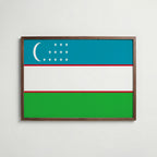 Uzbekistan National Flag Poster poster – väggdekoration för hemmet – köp hos Bozetto