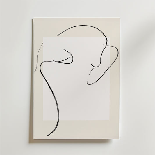 Minimal Nude Line Art Poster