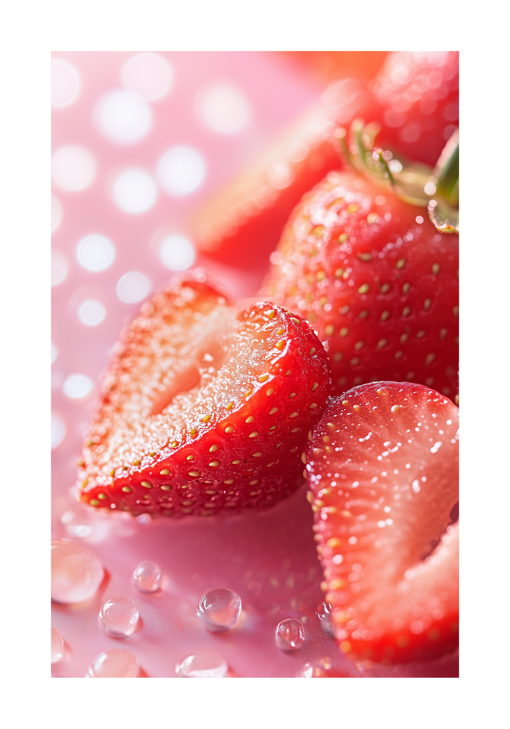 Wet Strawberries Poster