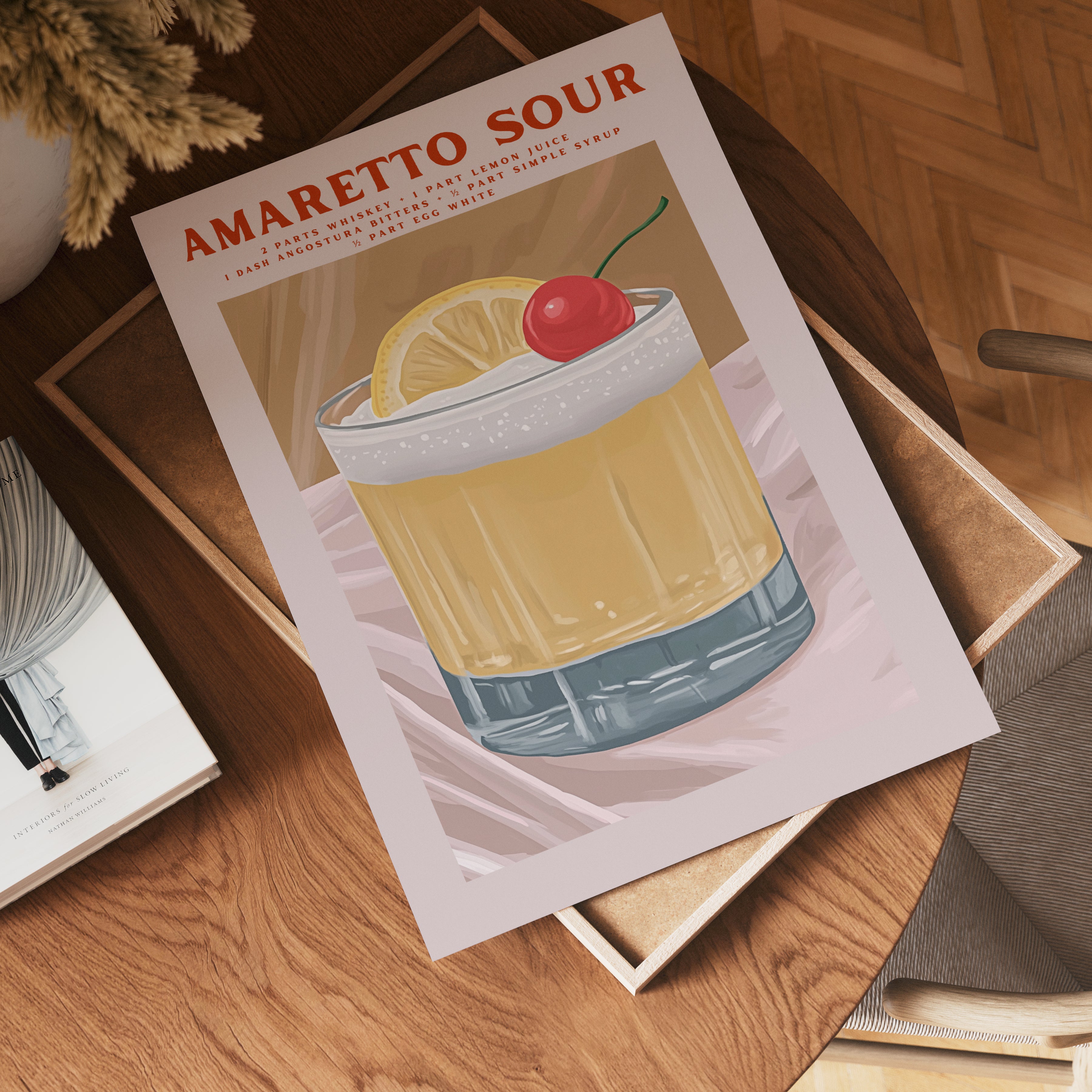 Amaretto Sour Cocktail Poster