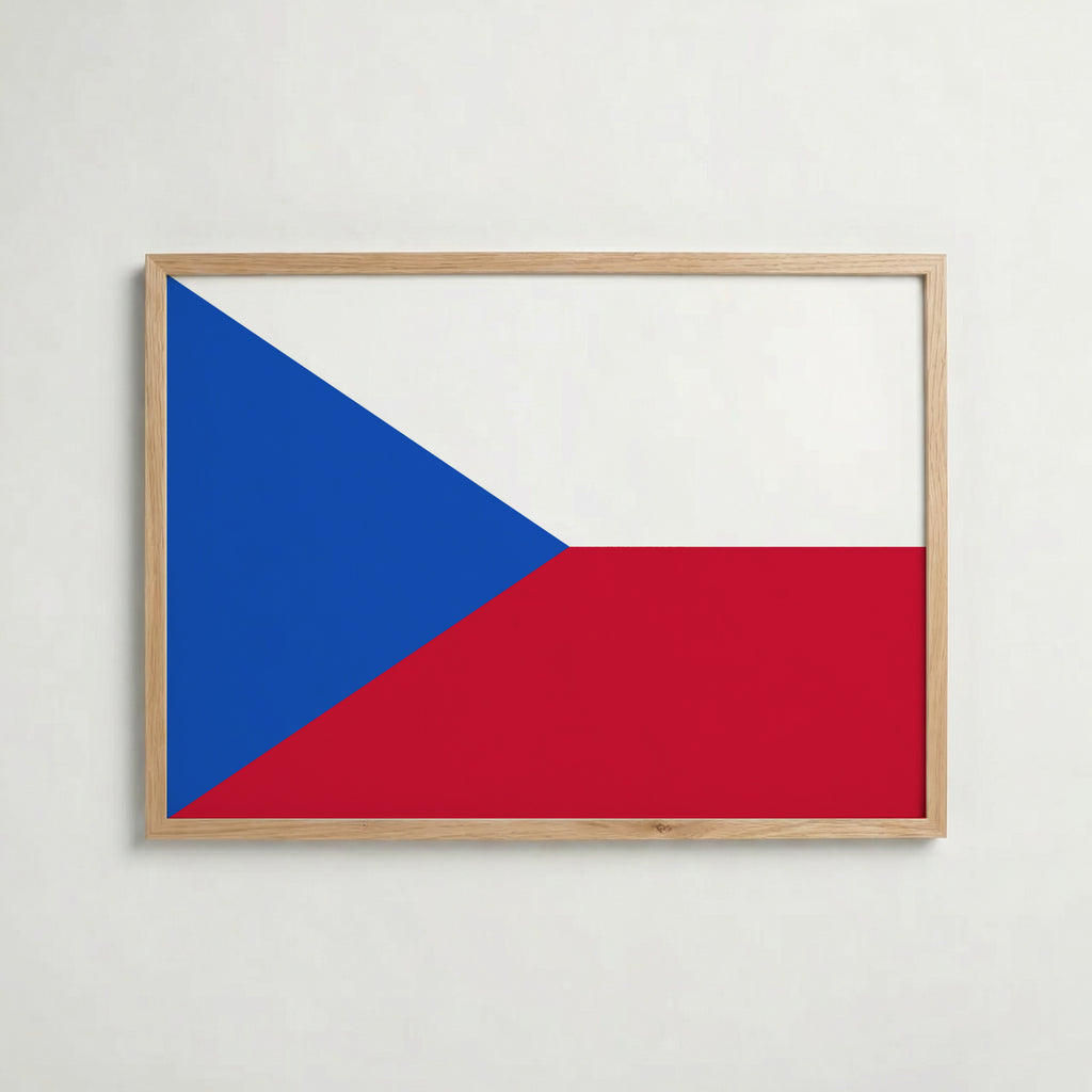 Czech Republic National Flag Poster – poster väggdekoration inredning – Affischer hos Bozetto
