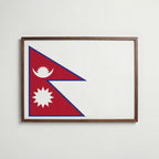 Nepal National Flag Poster poster – väggdekoration för hemmet – köp hos Bozetto