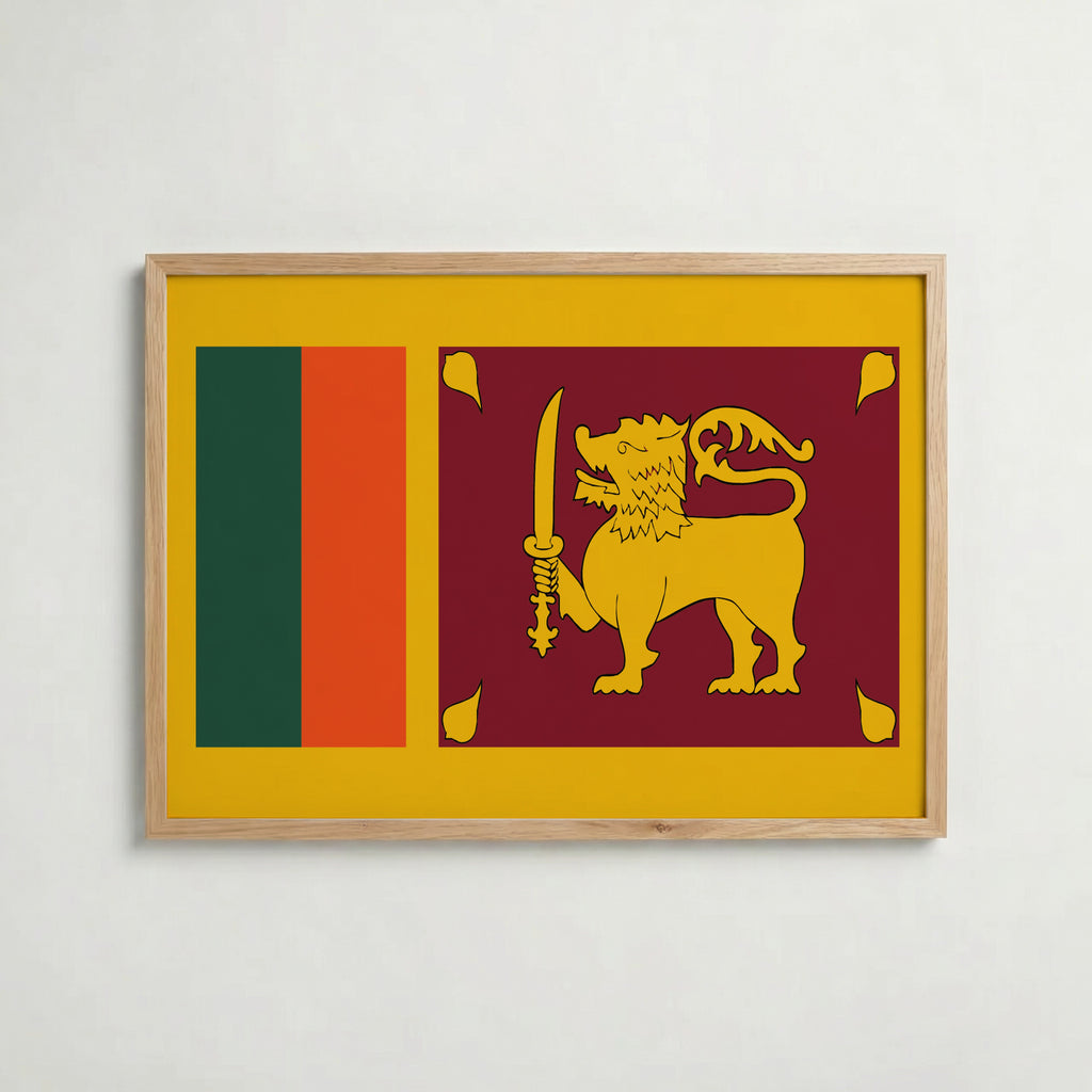 Sri Lanka National Flag Poster – poster väggdekoration inredning – Affischer hos Bozetto