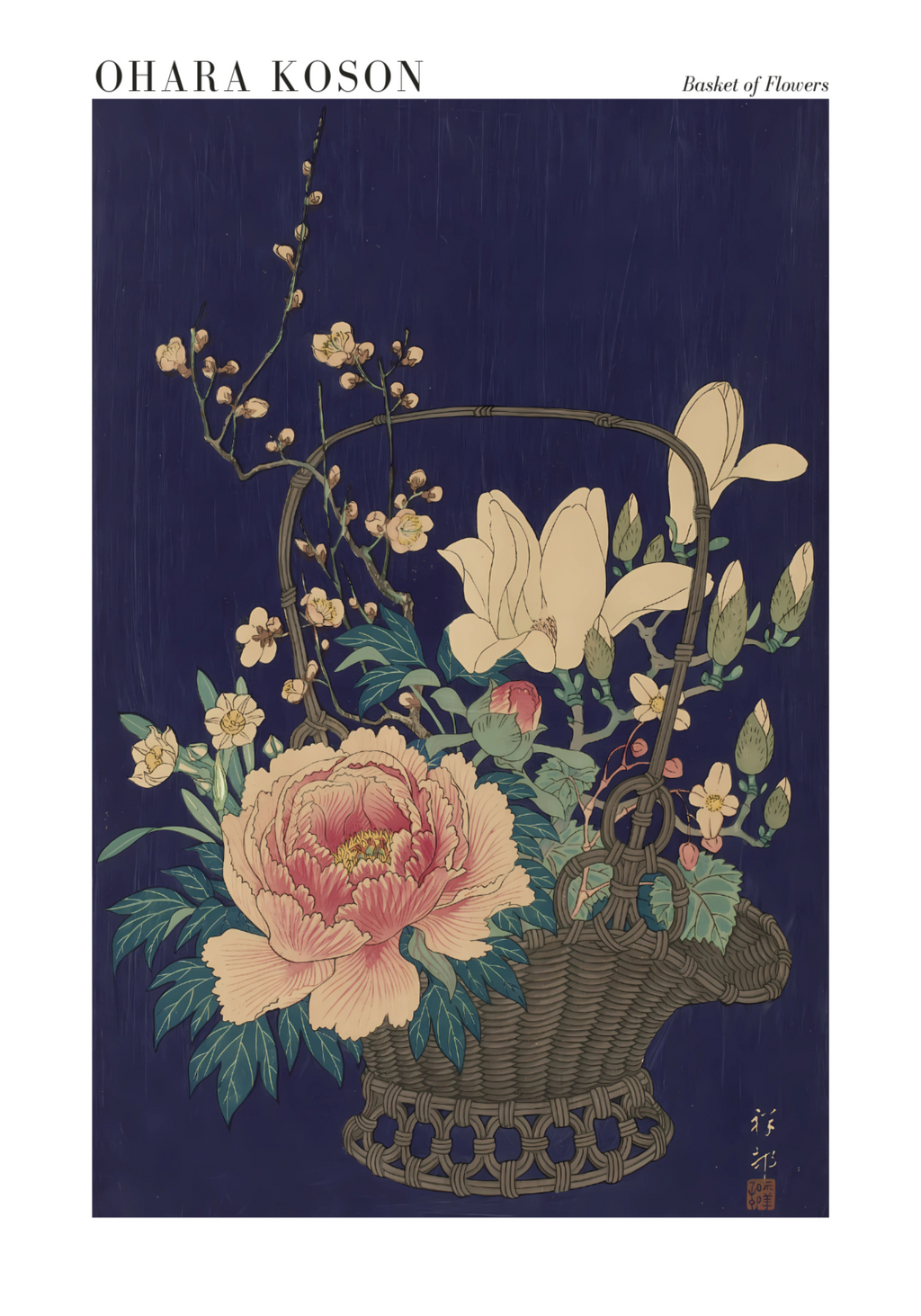 Basket of Flowers Ohara Koson Poster