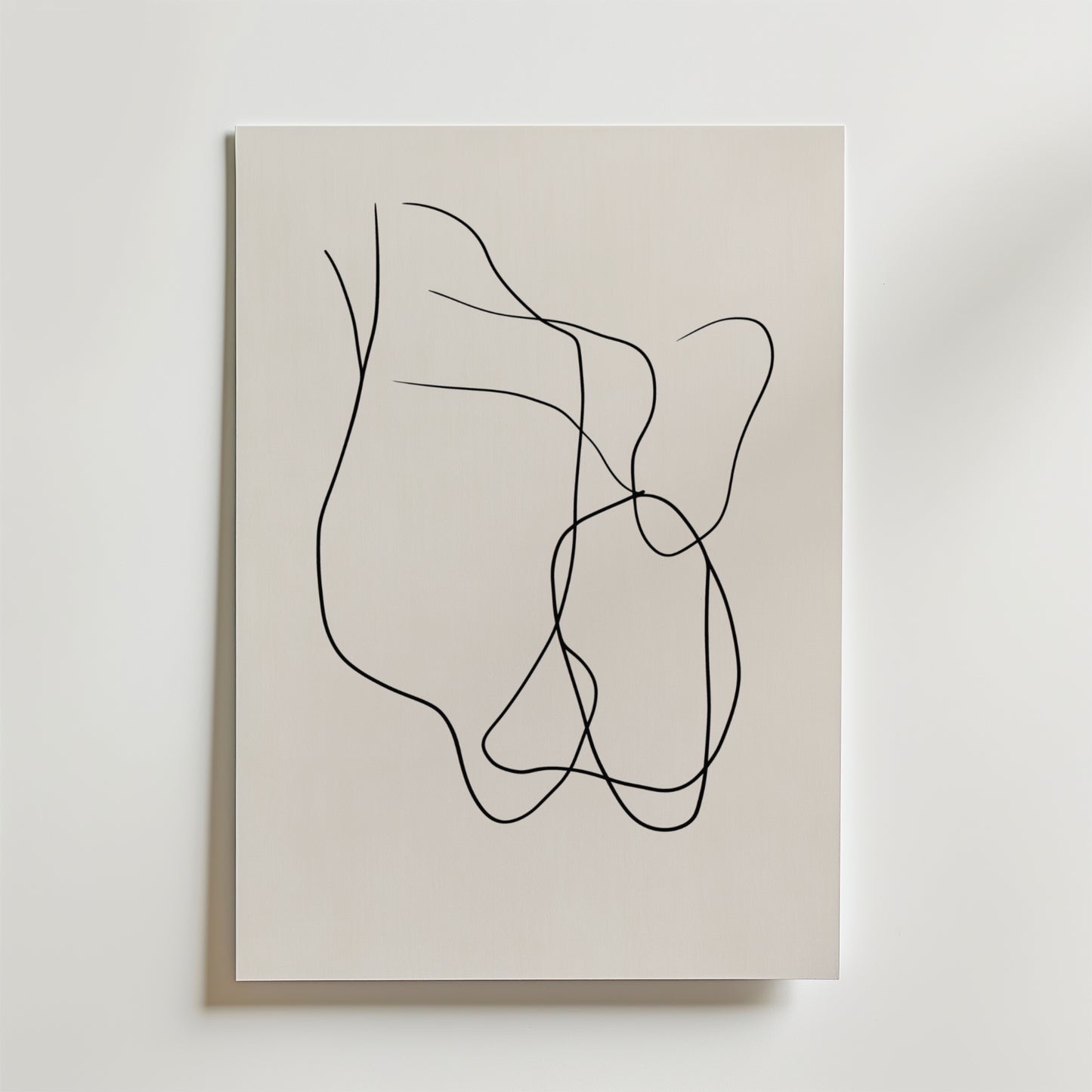 Abstract Black Line Flow Poster