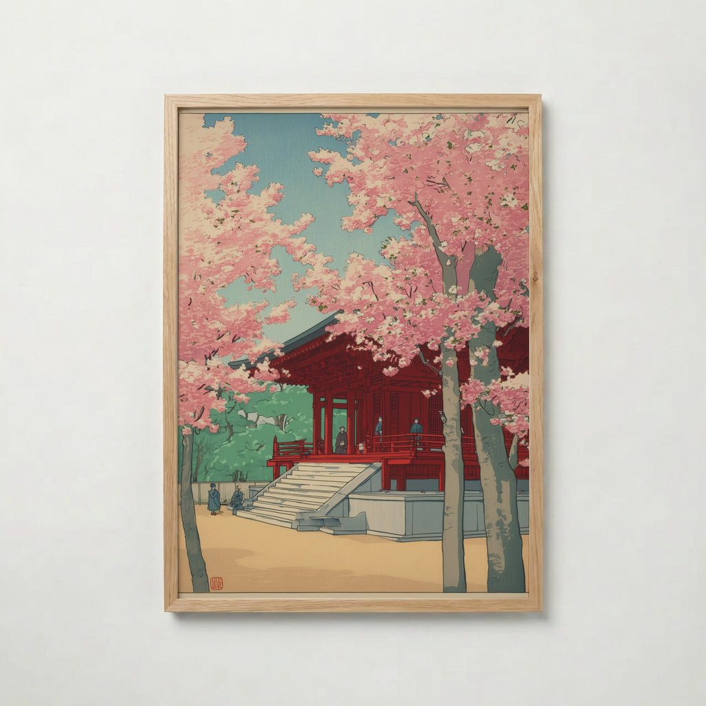 Sakura Temple Poster – köp affisch till hemmet – Bozetto väggdekoration