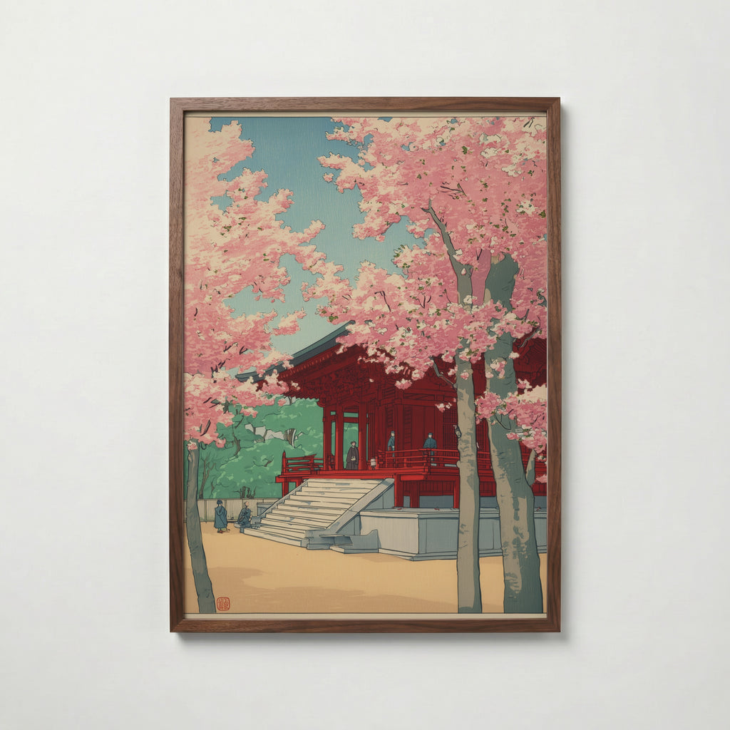 Sakura Temple Poster poster – väggdekoration för hemmet – köp hos Bozetto