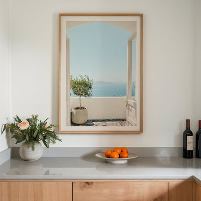 Santorini Balcony Calm Poster