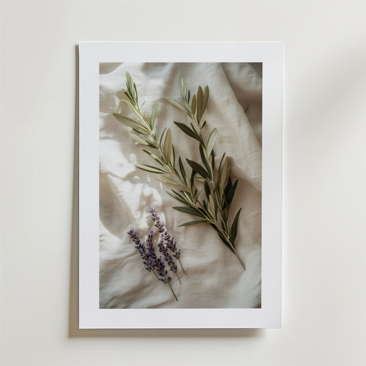 Linen & Leaves Poster