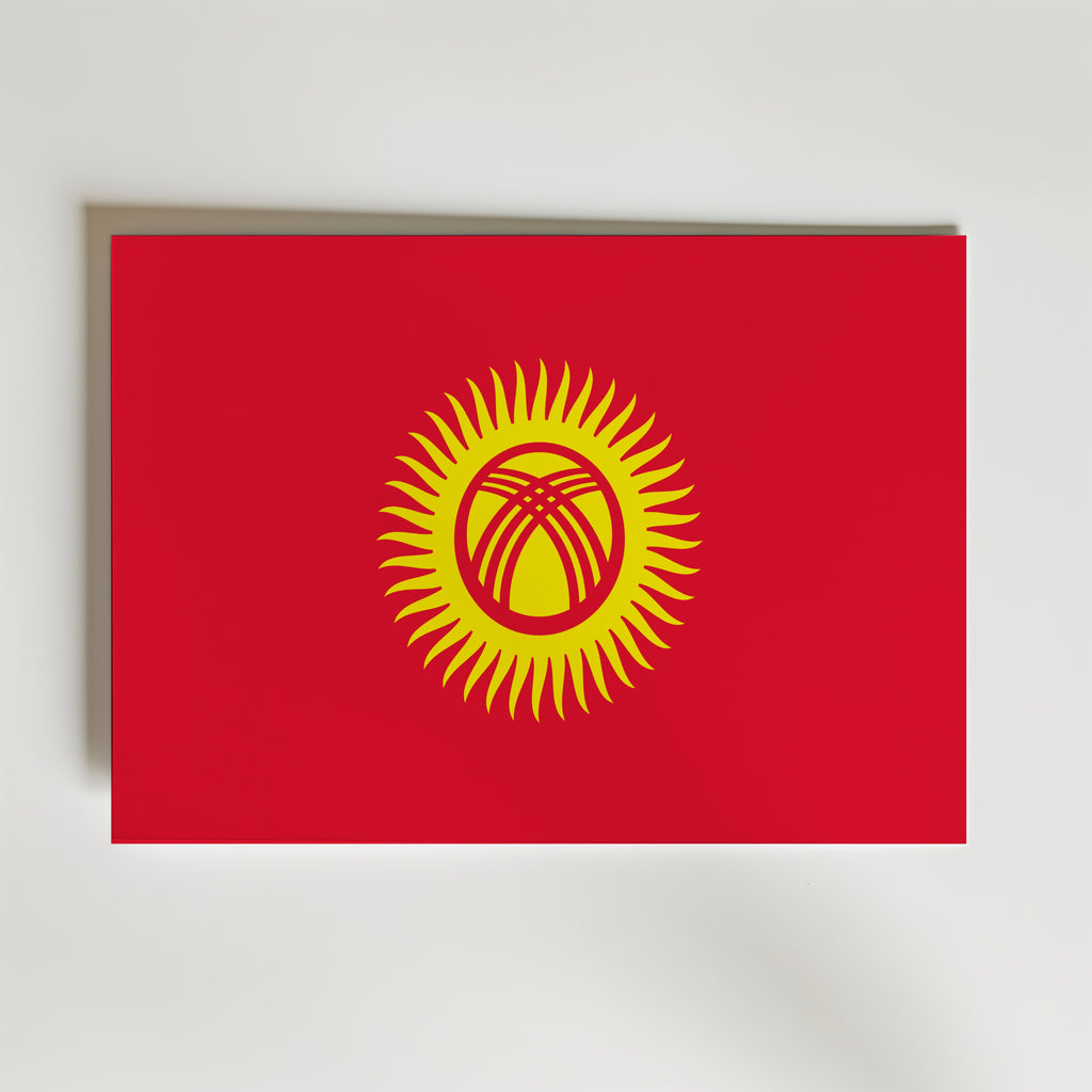 Kyrgyzstan National Flag Poster affisch – poster till väggdekoration – köp online hos Bozetto