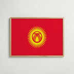Kyrgyzstan National Flag Poster – poster väggdekoration inredning – Affischer hos Bozetto