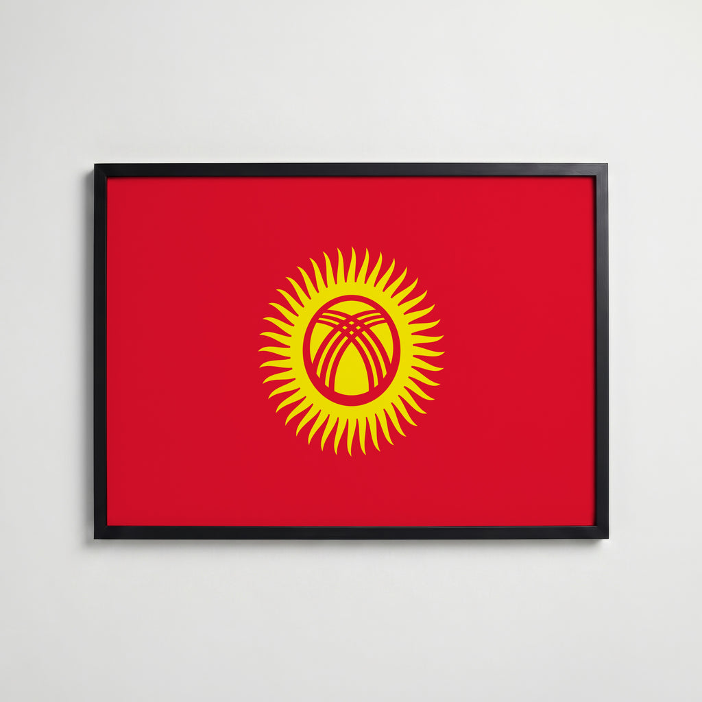 Kyrgyzstan National Flag Poster affisch – köp poster online – Bozetto väggdekoration