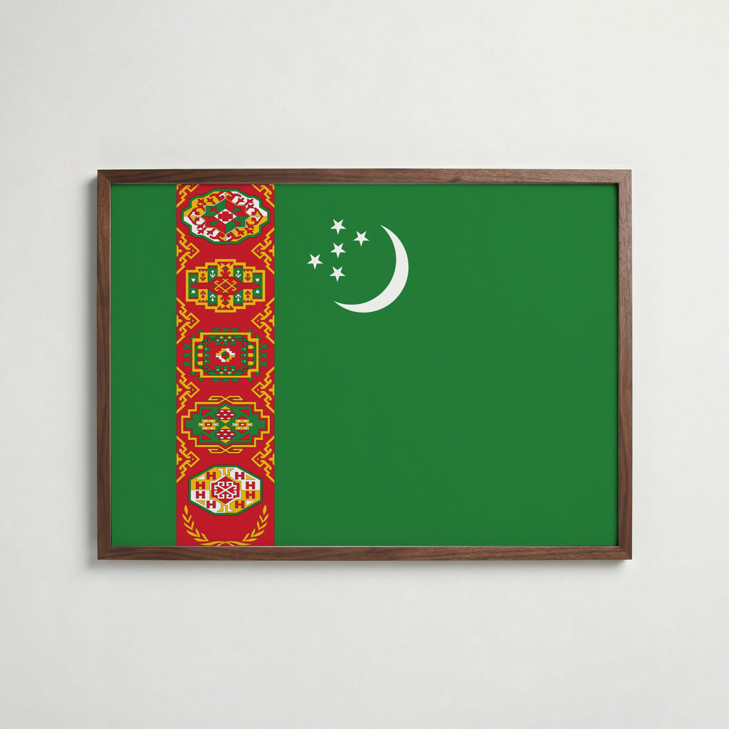 Turkmenistan National Flag Poster poster – väggdekoration för hemmet – köp hos Bozetto