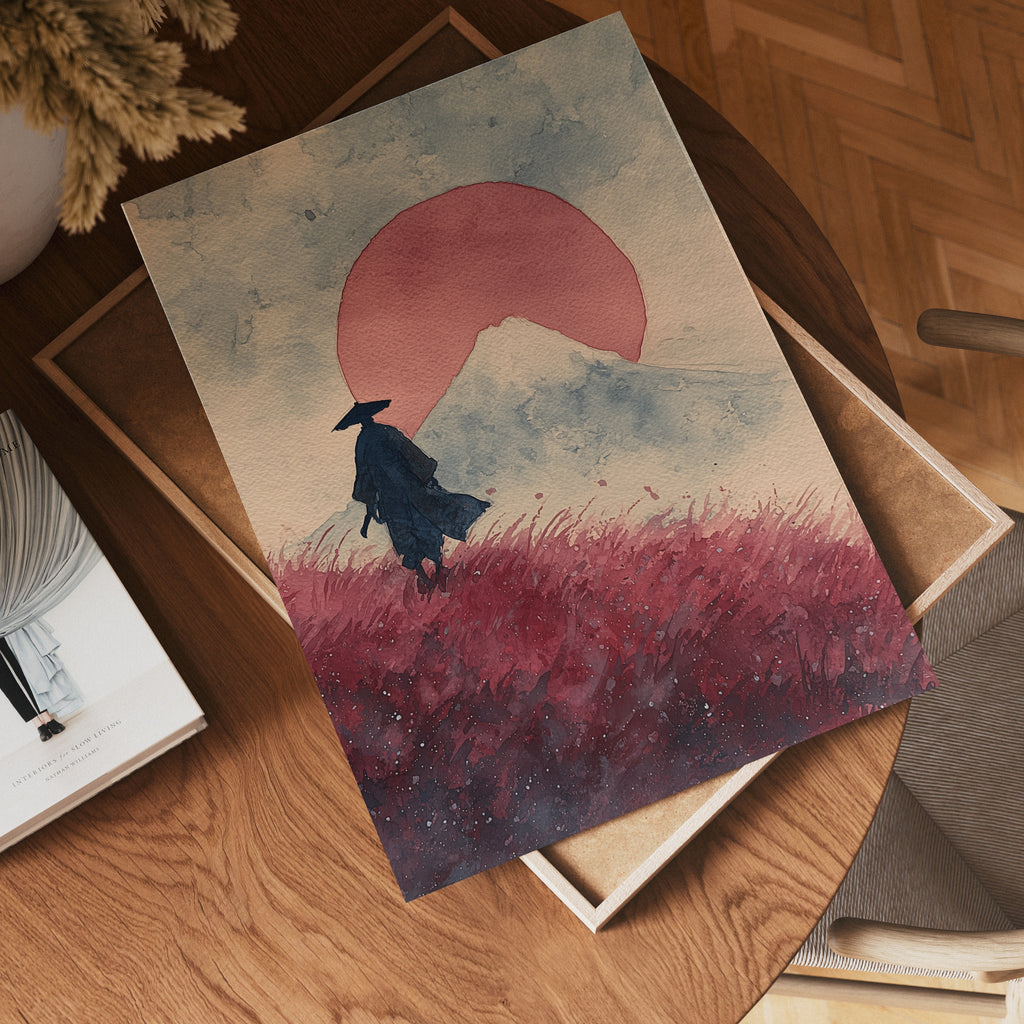 Red Sun Journey Poster – modern väggdekoration – köp poster online Bozetto