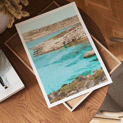 Turquoise Coastal View Poster