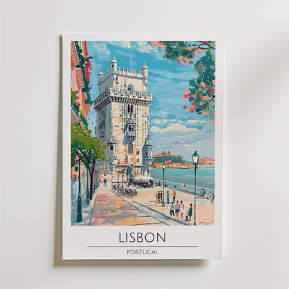 Lisbon Riverside Tower Poster