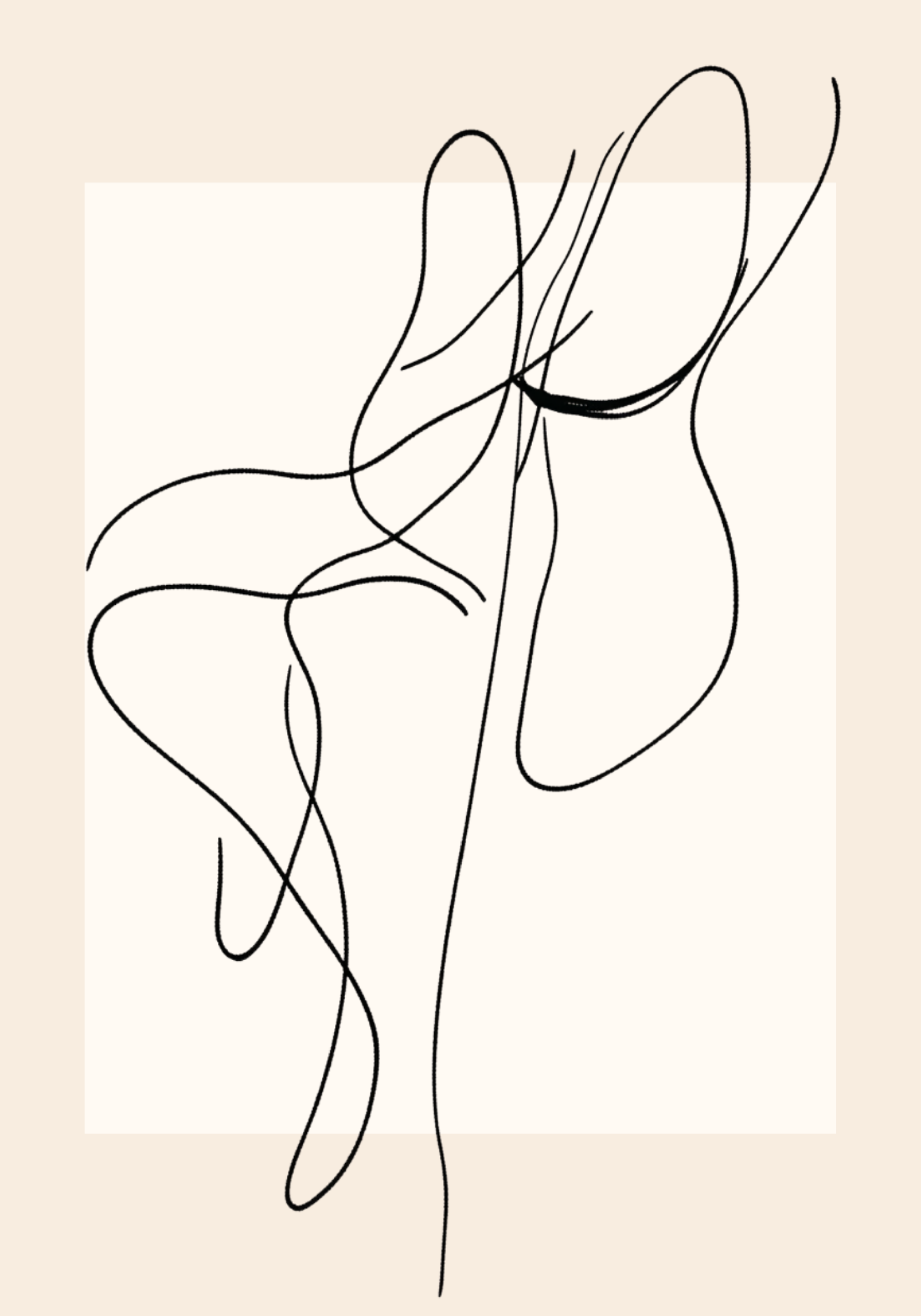 Framed Abstract Line Flow Poster