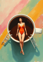 Bikini Coffe Poster