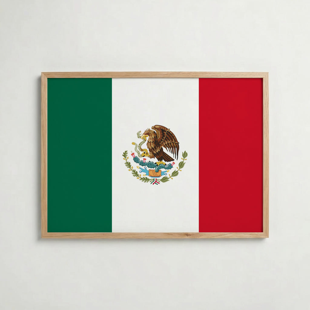 Mexico National Flag Poster – poster väggdekoration inredning – Affischer hos Bozetto