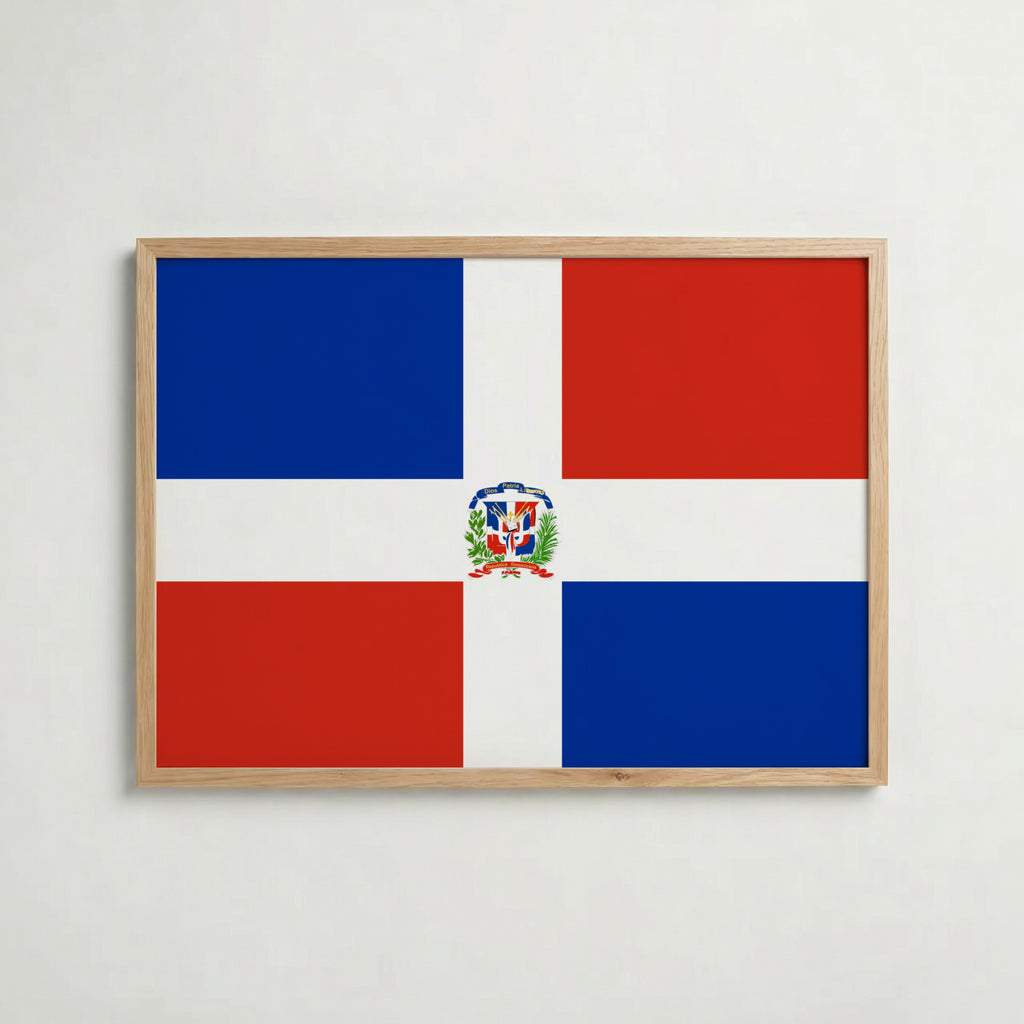 Dominican Republic National Flag Poster – poster väggdekoration inredning – Affischer hos Bozetto