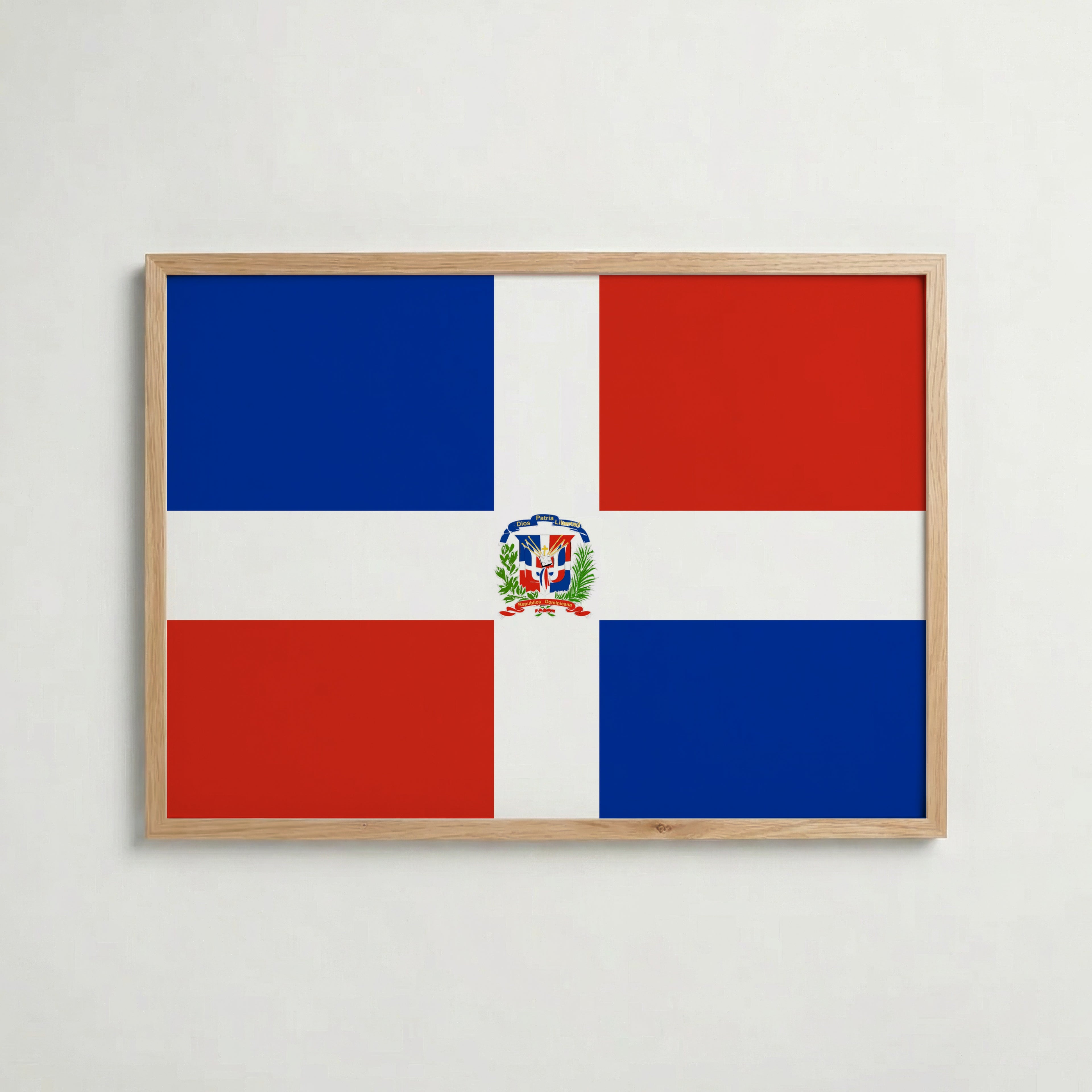 Dominican Republic National Flag Poster – poster väggdekoration inredning – Affischer hos Bozetto