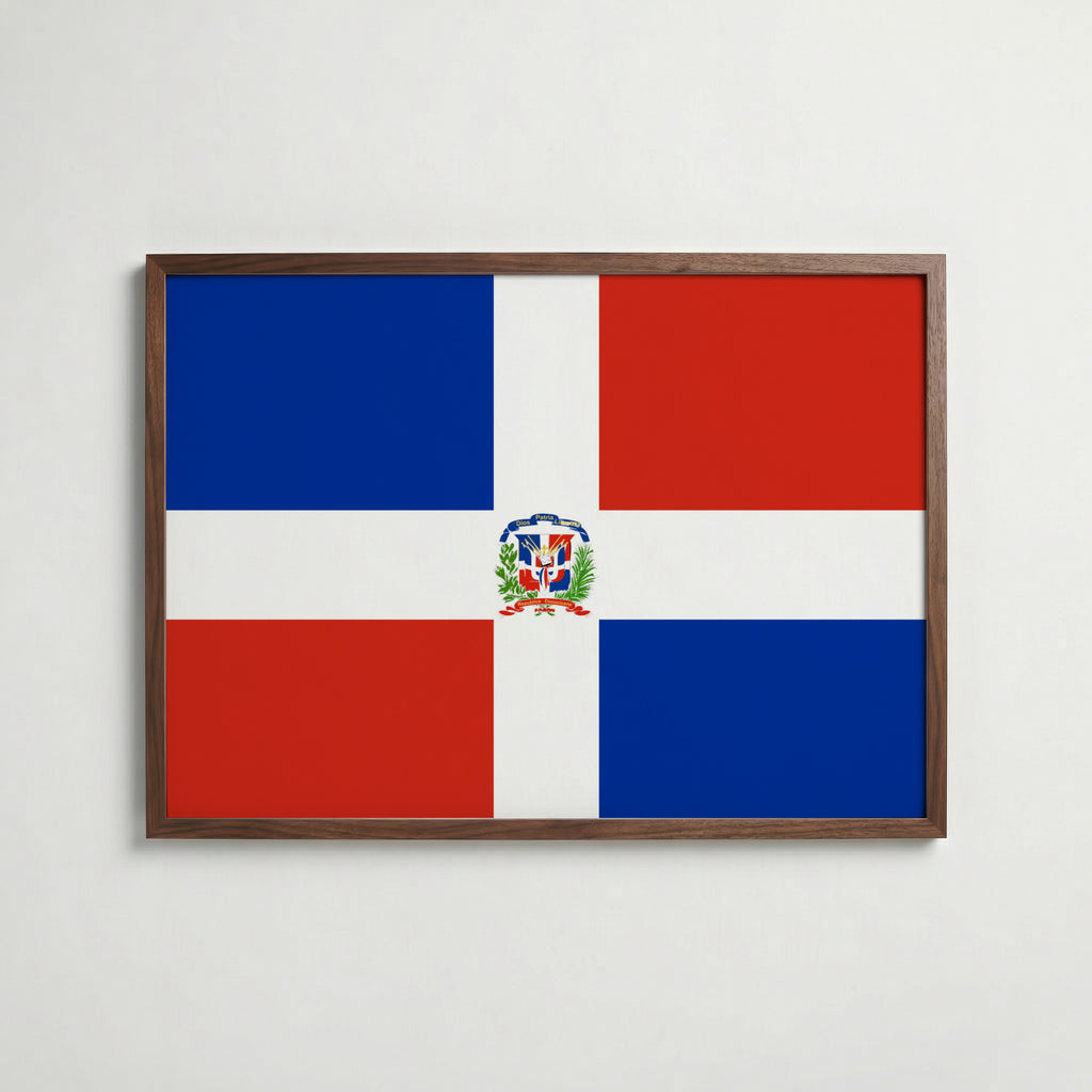 Dominican Republic National Flag Poster poster – väggdekoration för hemmet – köp hos Bozetto