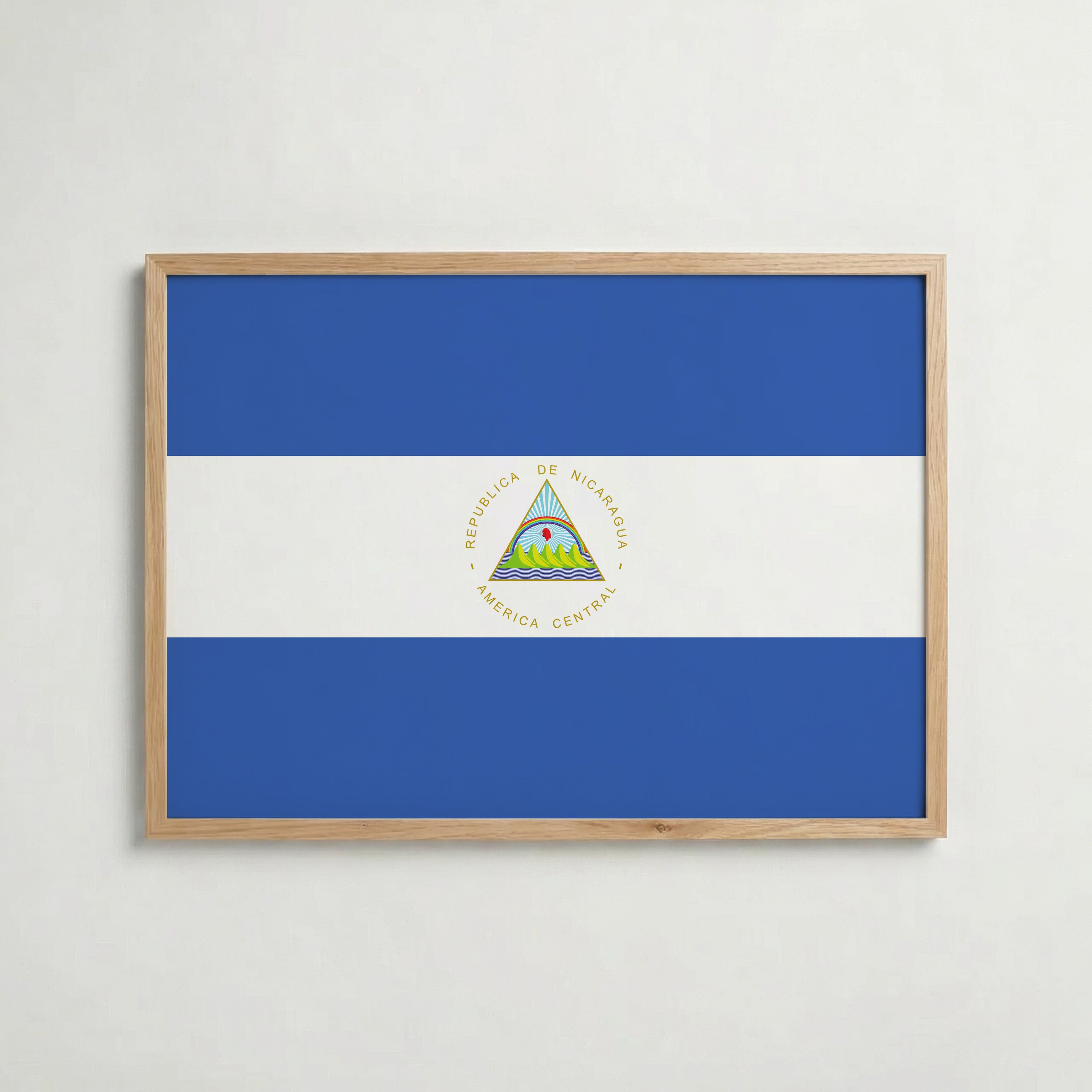 Nicaragua National Flag Poster – poster väggdekoration inredning – Affischer hos Bozetto