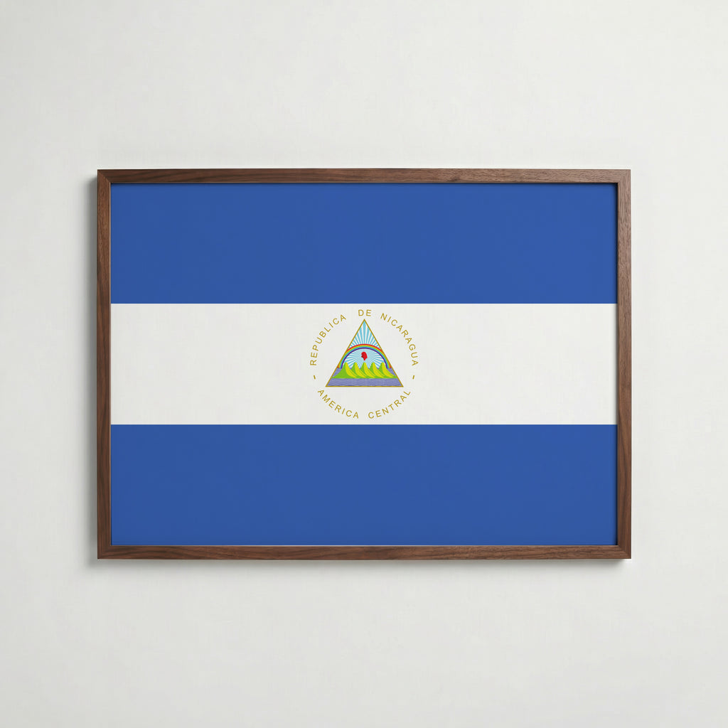 Nicaragua National Flag Poster poster – väggdekoration för hemmet – köp hos Bozetto
