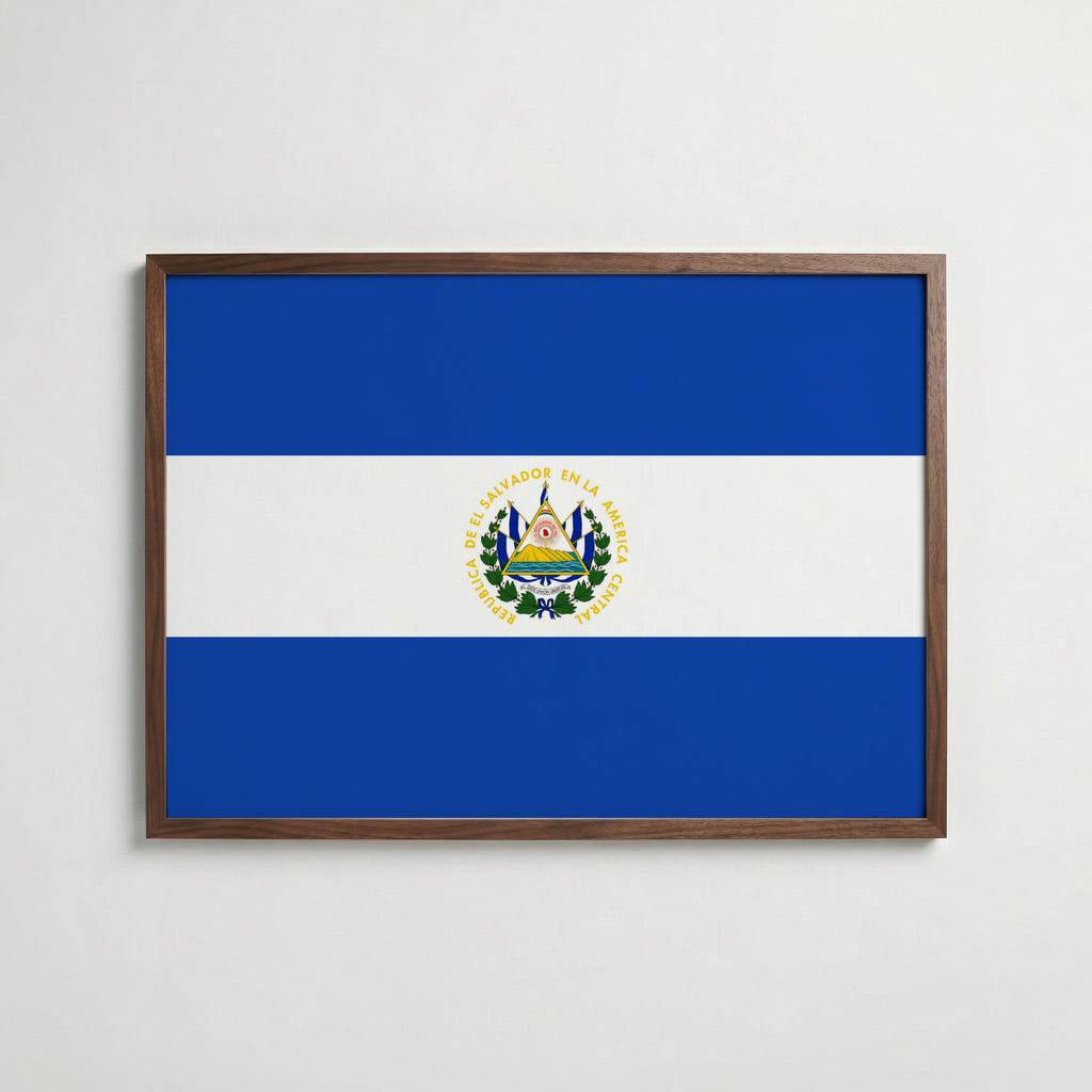 El Salvador National Flag Poster poster – väggdekoration för hemmet – köp hos Bozetto