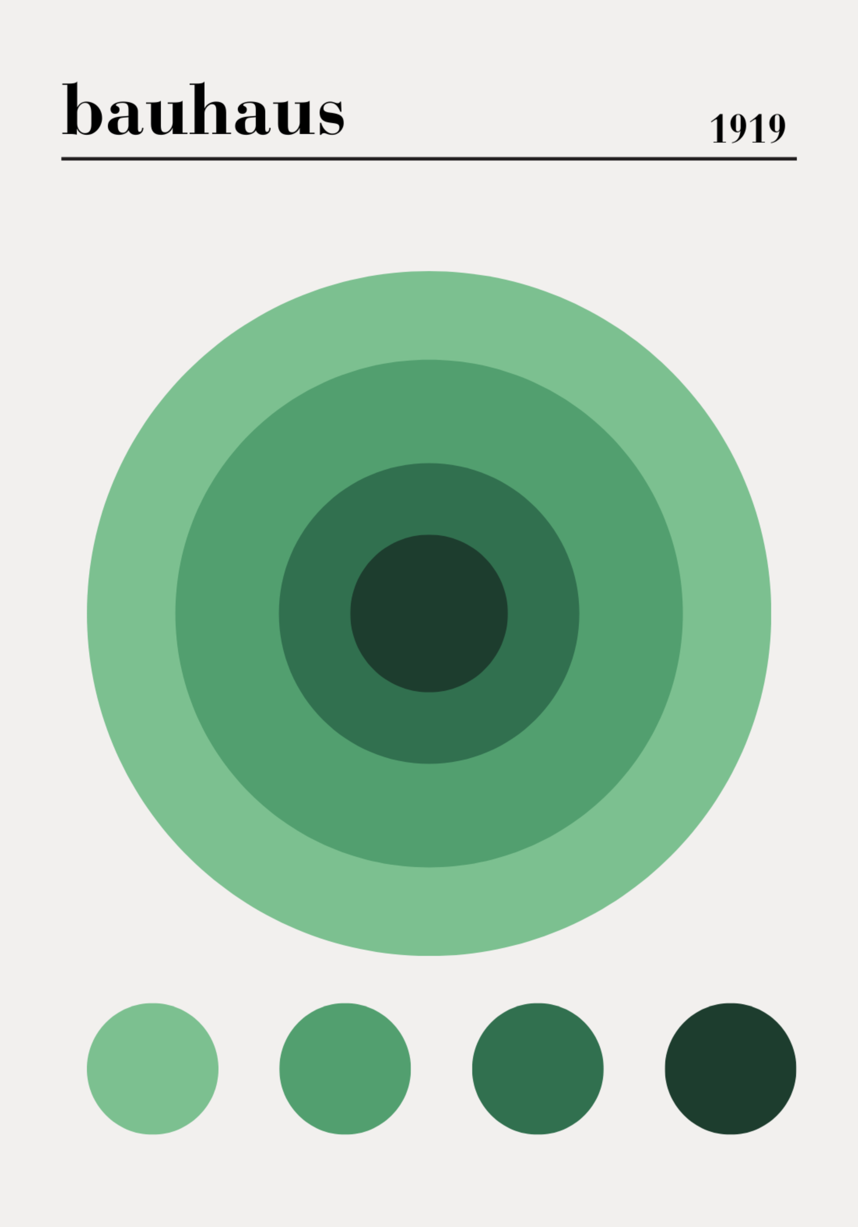 Bauhaus Green Circles Poster