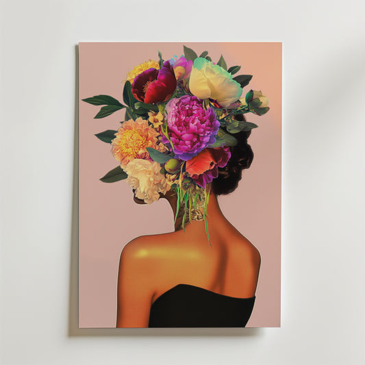 Floral Hair Portrait Poster