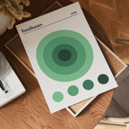 Bauhaus Green Circles Poster