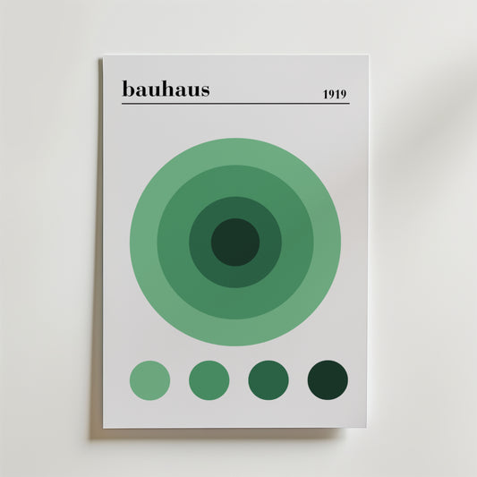 Bauhaus Green Circles Poster
