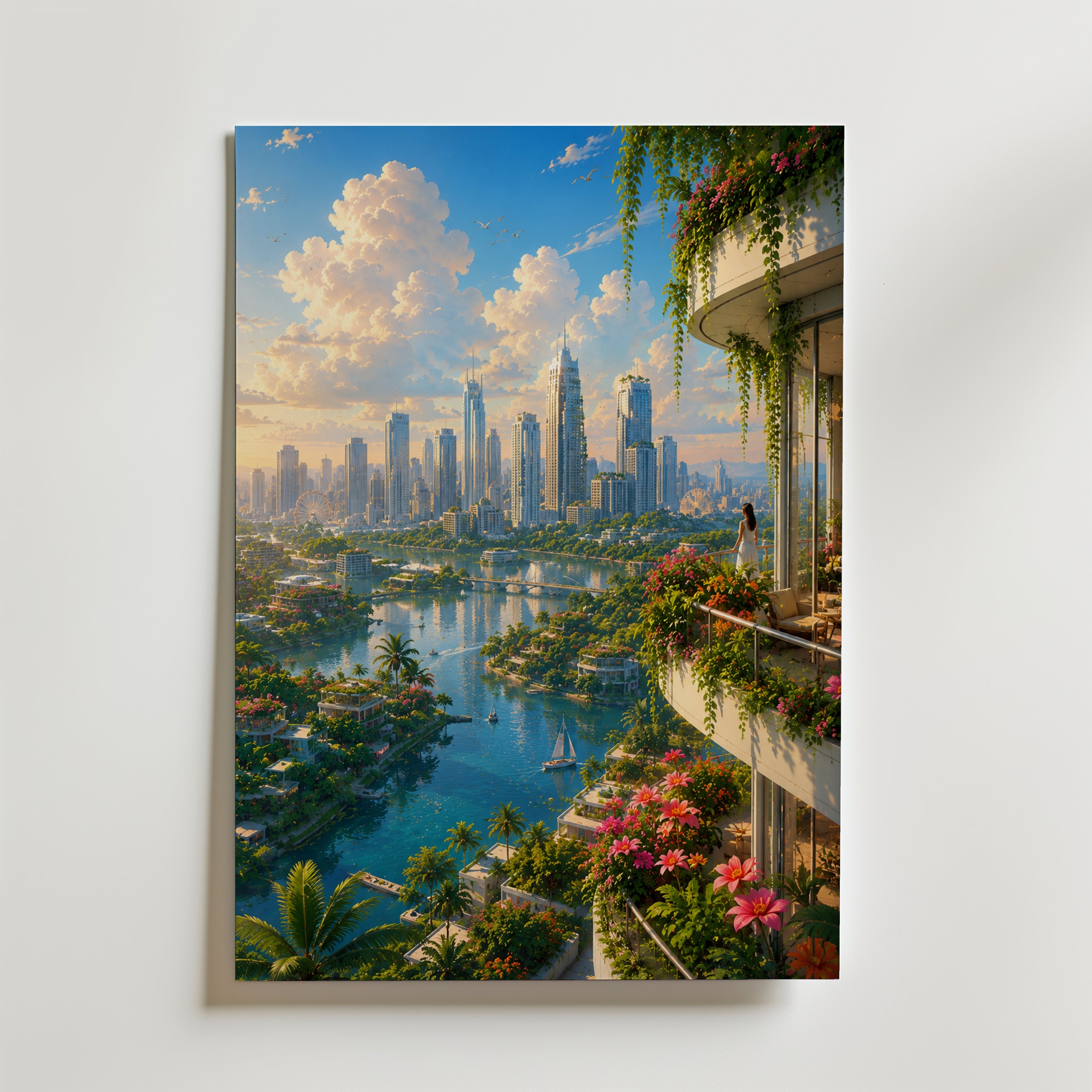 Green Metropolis Poster – canvas utan passepartout