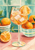 Orange spritz cocktail Drink Poster