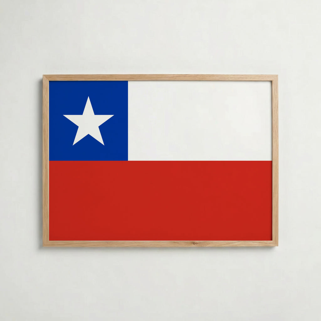 Chile National Flag Poster – poster väggdekoration inredning – Affischer hos Bozetto