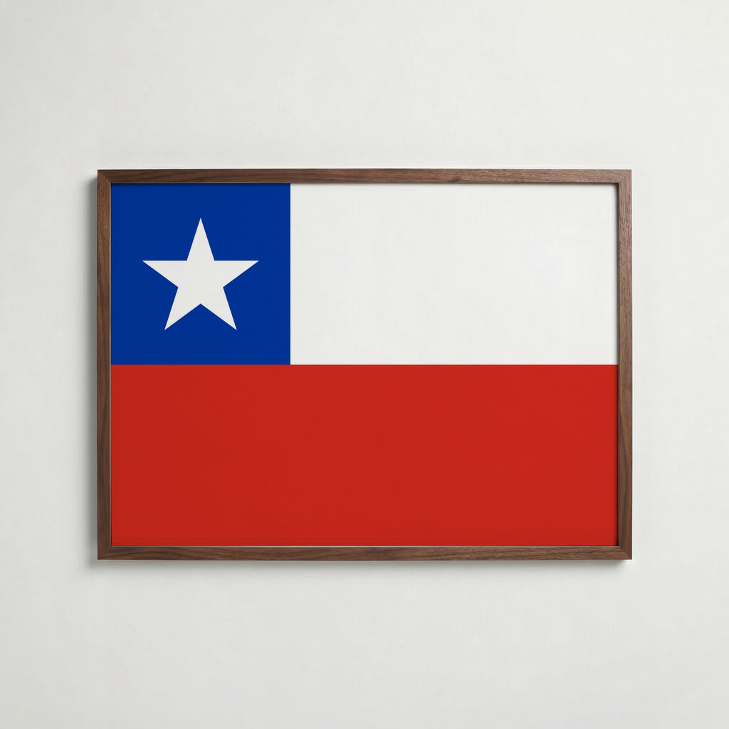 Chile National Flag Poster poster – väggdekoration för hemmet – köp hos Bozetto