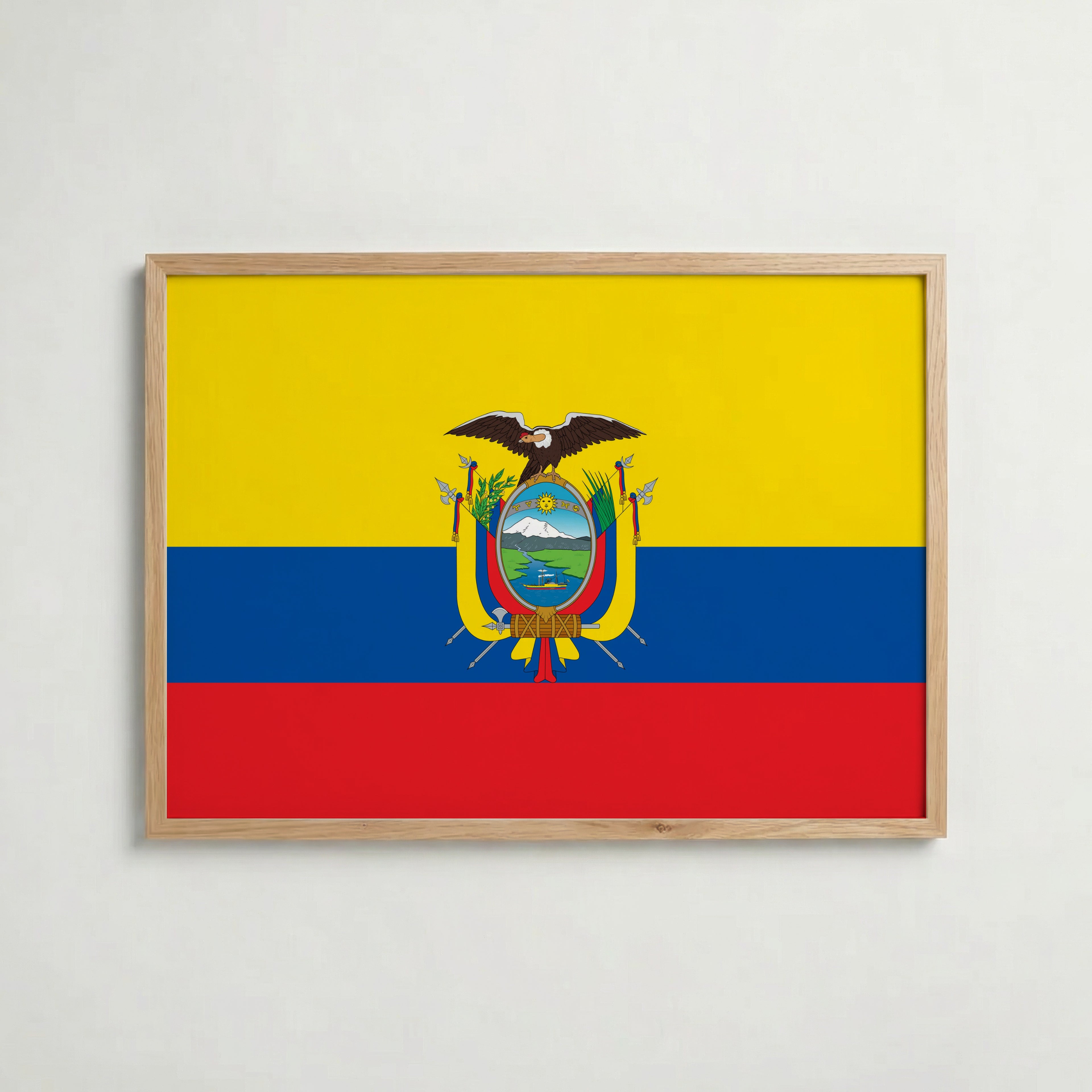 Ecuador National Flag Poster – poster väggdekoration inredning – Affischer hos Bozetto