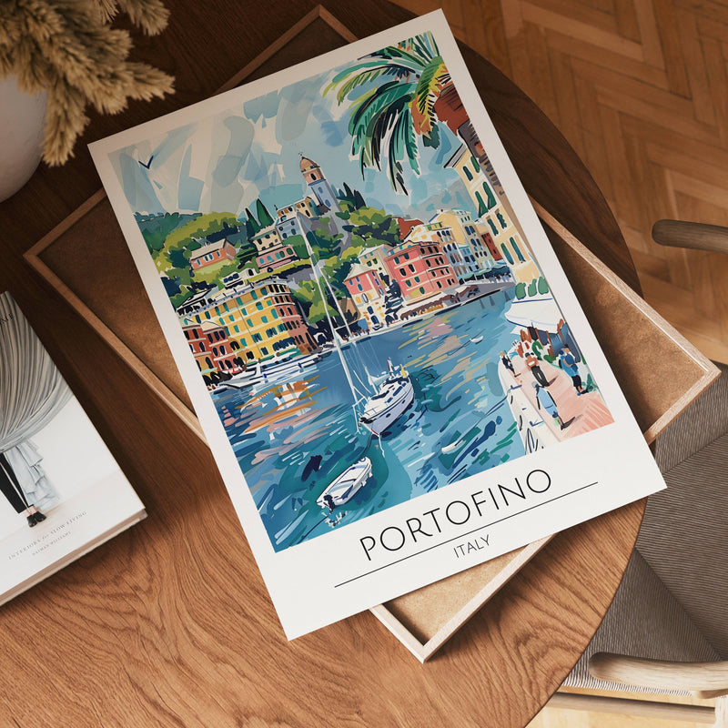 Portofino Harbor Escape Poster