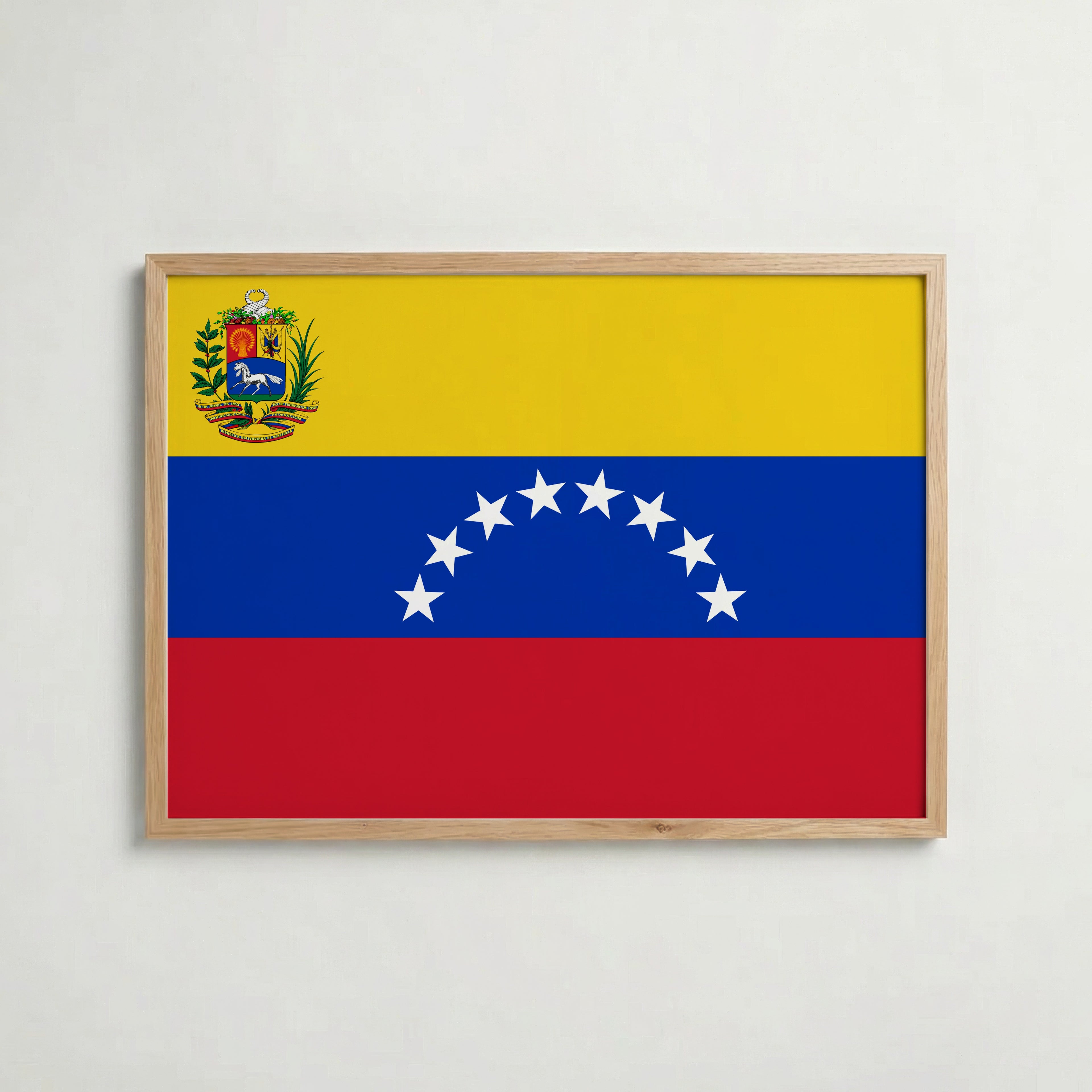 Venezuela National Flag Poster i ekram – inramad konsttryck för stilren inredning hos Bozetto