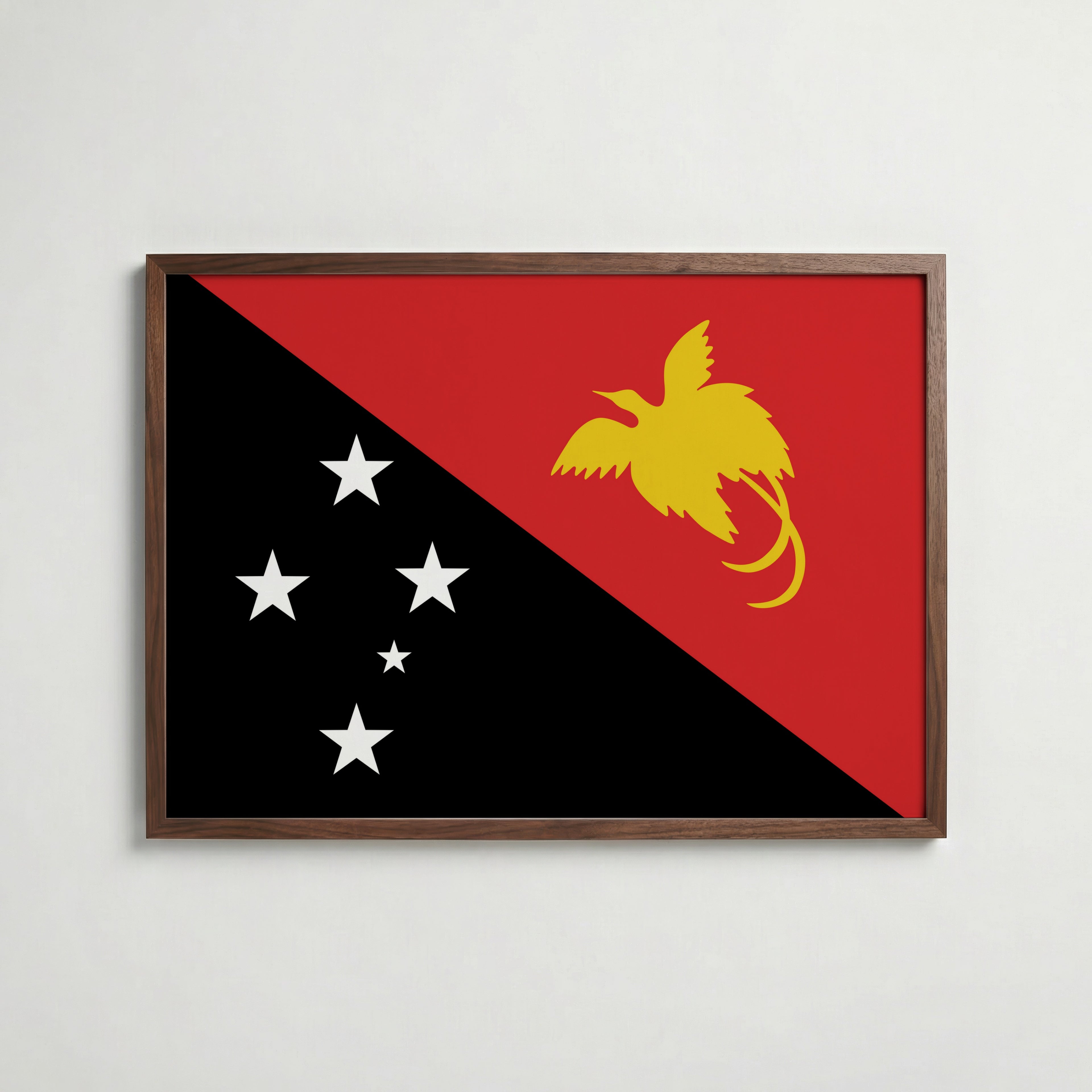 Papua New Guinea National Flag Poster poster – väggdekoration för hemmet – köp hos Bozetto
