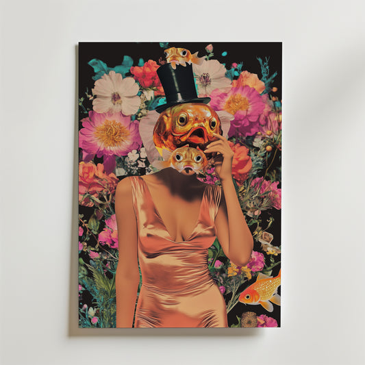 Surreal Fish Portrait Poster
