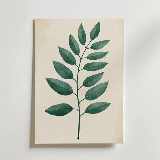 Single Green Leaf Poster