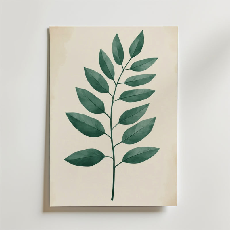Single Green Leaf Poster